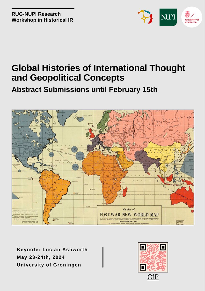 Only eight days left to submit an abstract for the RUG-NUPI workshop on 'Global Histories of International Thought and Geopolitical Concepts' Please help spread the word - we're looking forward to welcome you in Groningen! @FacultyofArtsUG