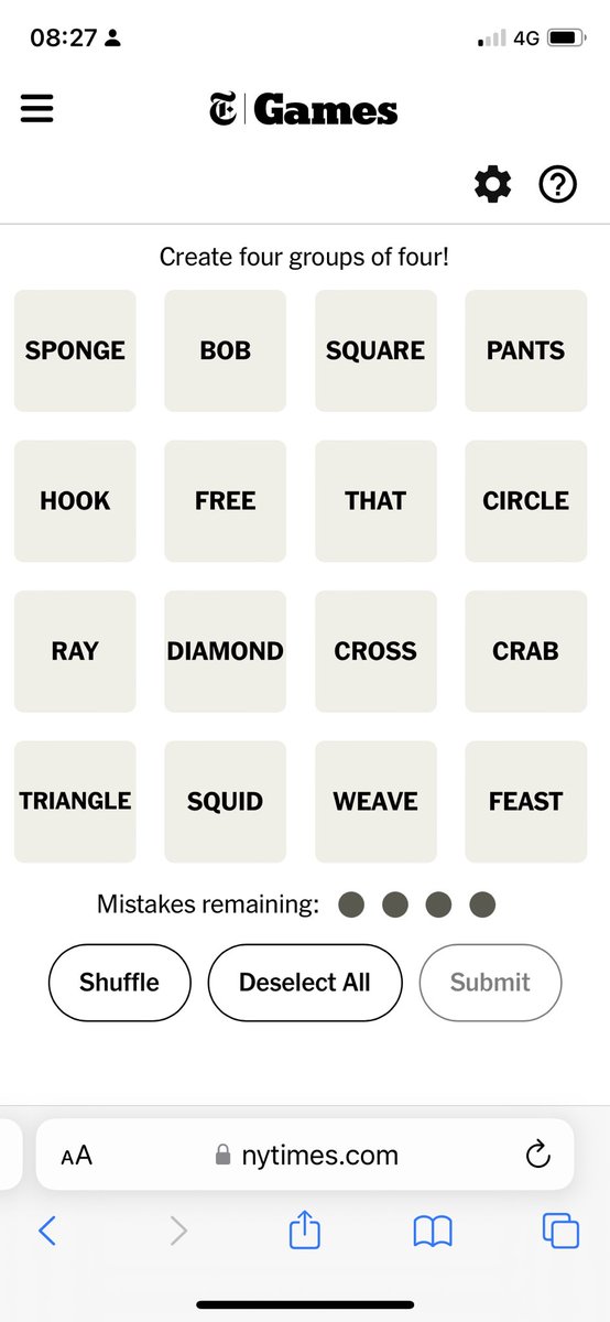 rebeckle's tweet photo. Person at the @nytimes who does the #connections puzzles, I’m loving your work https://t.co/xXLiFp4DFj