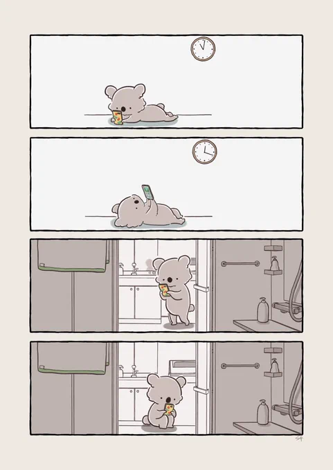 【再掲】お風呂に入ろうと思って3時間たったコアラ 