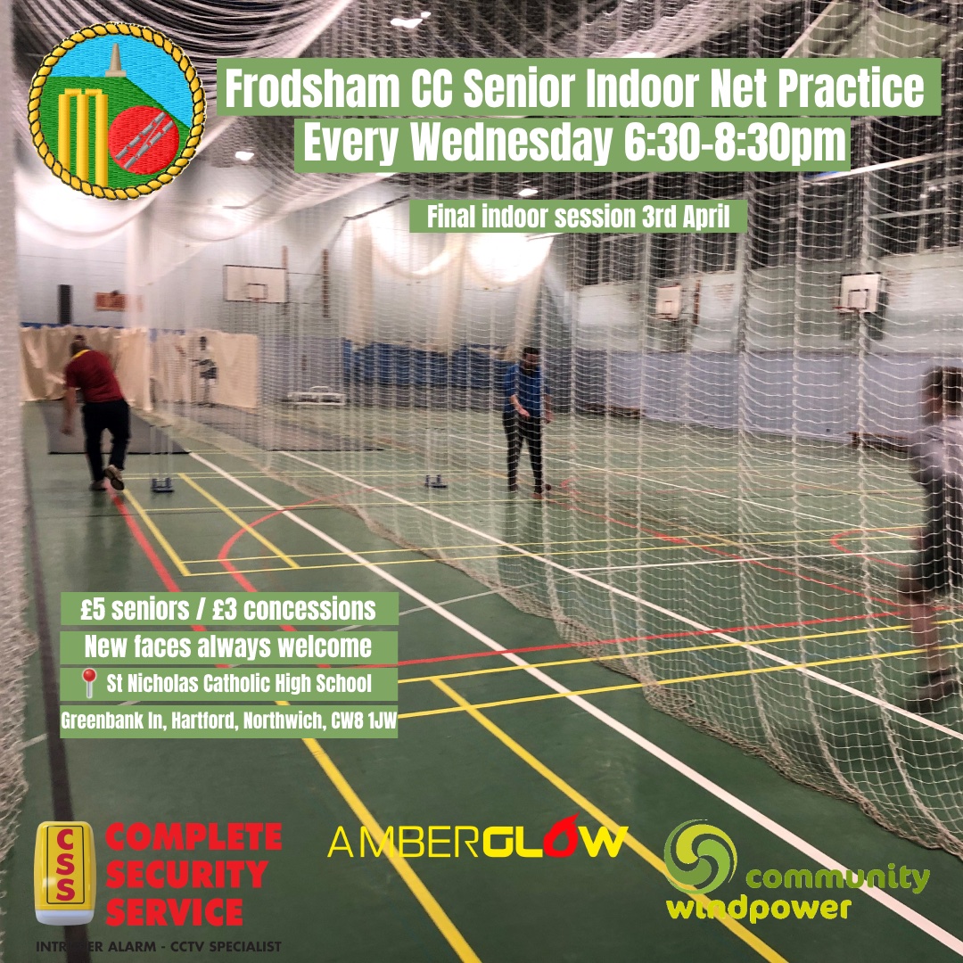 Senior Winter Nets are underway. Wednesday’s 6:30 - 8:30 
📍St Nicholas Catholic High School, Greenbank Lane, Hartford, CW8 1JW. 
New players always welcome - feel free to drop us a message