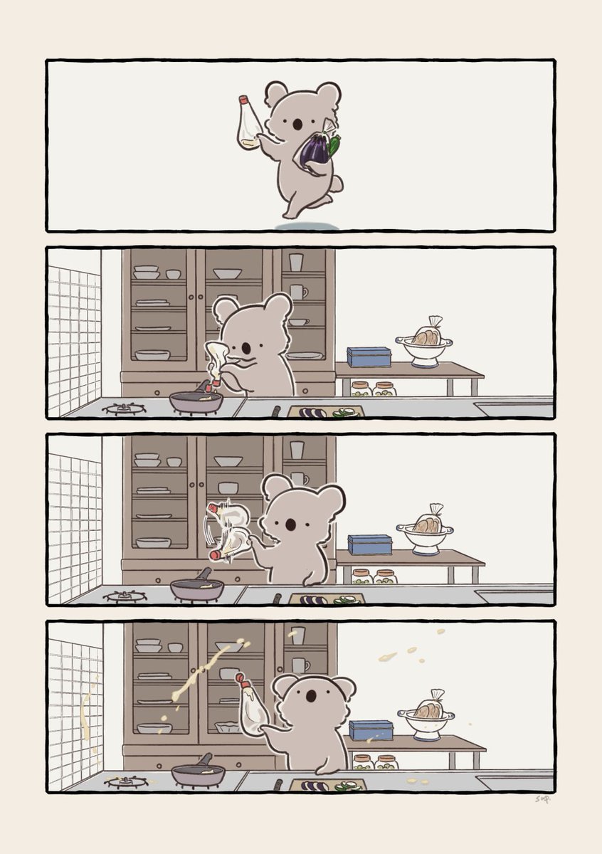 【再掲】マヨ炒めをしようとしてぶちまいてしまったコアラ 