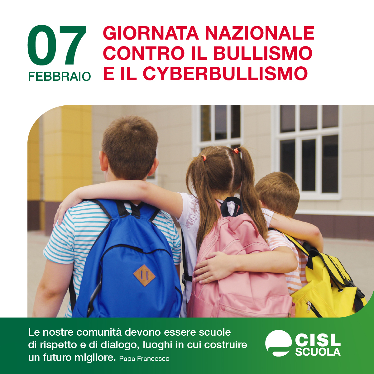 cislscuola's tweet photo. Più di 1 giovane su 2 è vittima di #bullismo o #cyberbullismo. Confronto e dialogo sono fondamentali per riconoscere disagi, generare fiducia e collaborare di fronte alle criticità. Nella #GiornataControBullismoeCyberbullismo, un appello per #scuola #giovani #famiglie #7febbraio https://t.co/Sxzo9ks6je