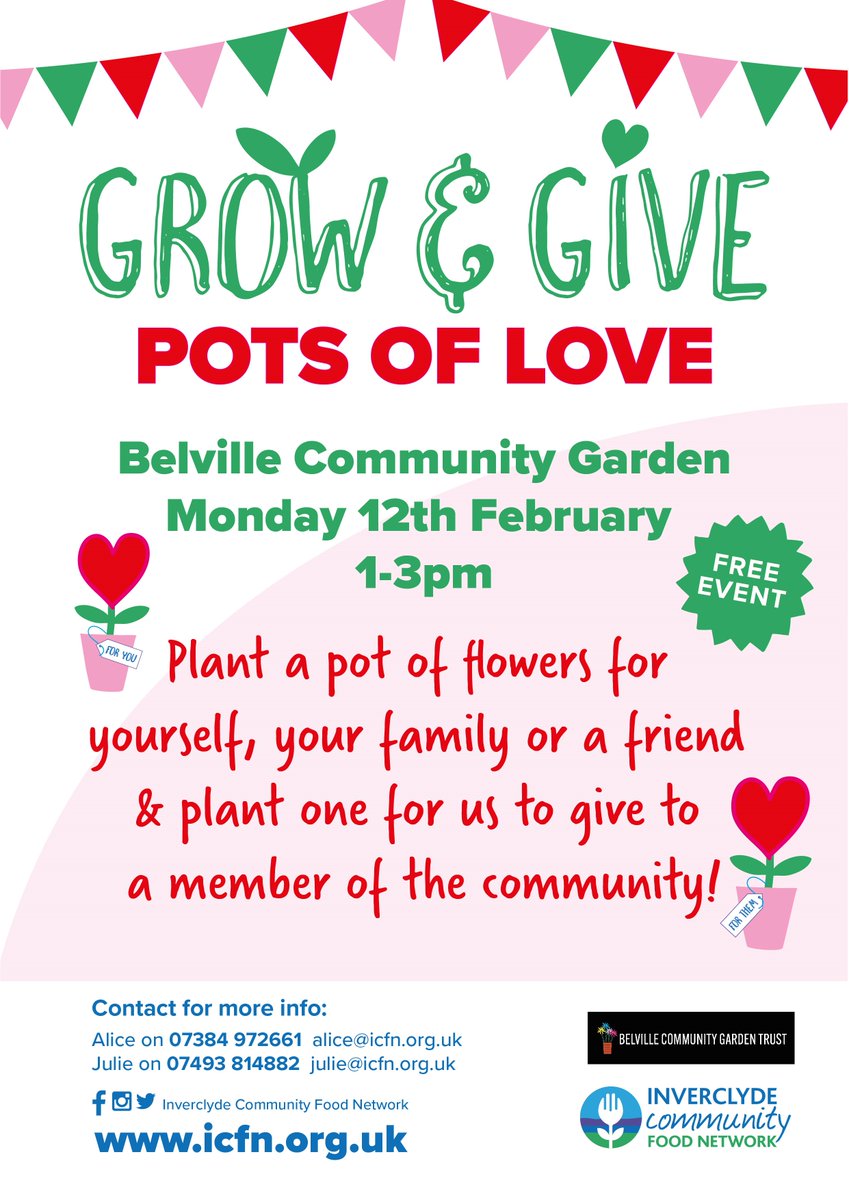 InverclydeCommunityFoodNetwork (@icfnetwork) on Twitter photo Are you free on Monday 12.2.24, 1-3pm? Come along to <a href="/Belvillegarden/">Belville CGT</a> and Pay it Forward with Pots of Love, all welcome Are you free on Monday 12.2.24, 1-3pm? Come along to <a href="/Belvillegarden/">Belville CGT</a> and Pay it Forward with Pots of Love, all welcome