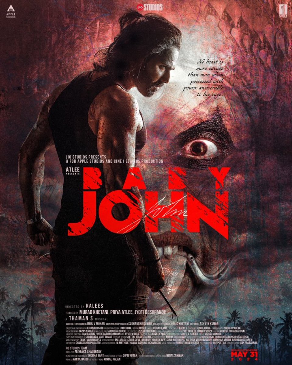 #VarunDhawan blows fans away with another poster for the highly anticipated #BabyJohn 🔥🔥🔥

This action entertainer just gets better and better! Easily one of his coolest avatars yet! 

#VD18 #Atlee #Kalees #MuradKhetani #KeerthySuresh #WamiqaGabbi #VD #Varuniacs #Dhawan #Theri