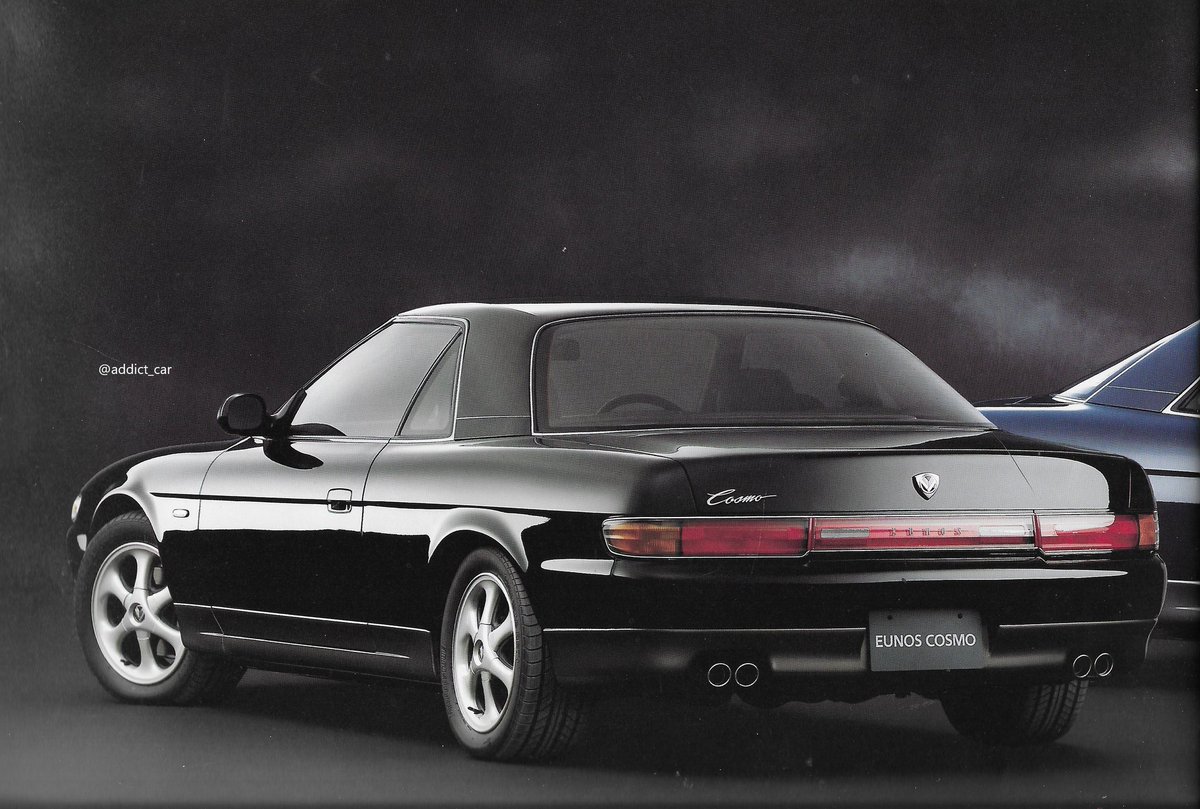 addict_car's tweet image. The final Mazda Cosmo, launched in 1990, was the company&apos;s rotary-engined flagship. Sold under the Eunos marque, it was only offered in Japan. A luxury coupé, its two power units included a mighty triple-rotor twin turbo engine, unique to the model. #carbrochure #Eunos