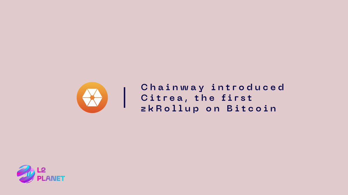Is possible to build a zkRollup on Bitcoin? The answer is yes!

<a href="/chainway_xyz/">Chainway Labs</a> has introduced Citrea, the first zkRollup on Bitcoin.