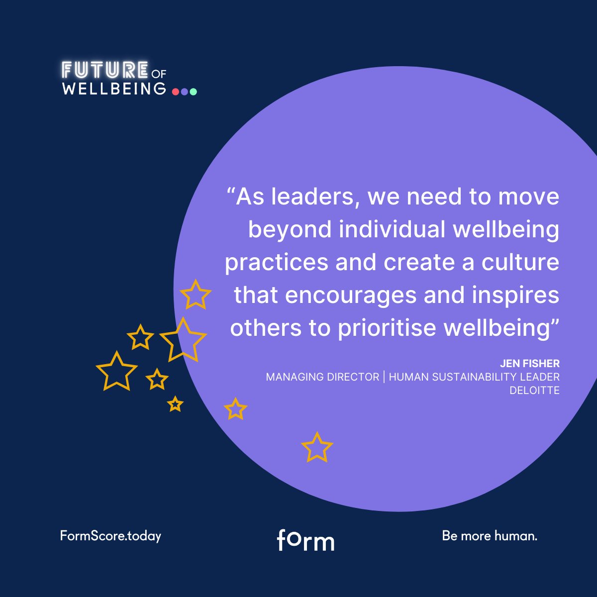 FormScore's tweet image. Wellbeing has traditionally been associated with individual practices such as exercise, sleep, and nutrition, which are typically done outside of work. 
While these practices are important, they are not enough. 

As #leaders, we need to move beyond individual wellbeing[...]
