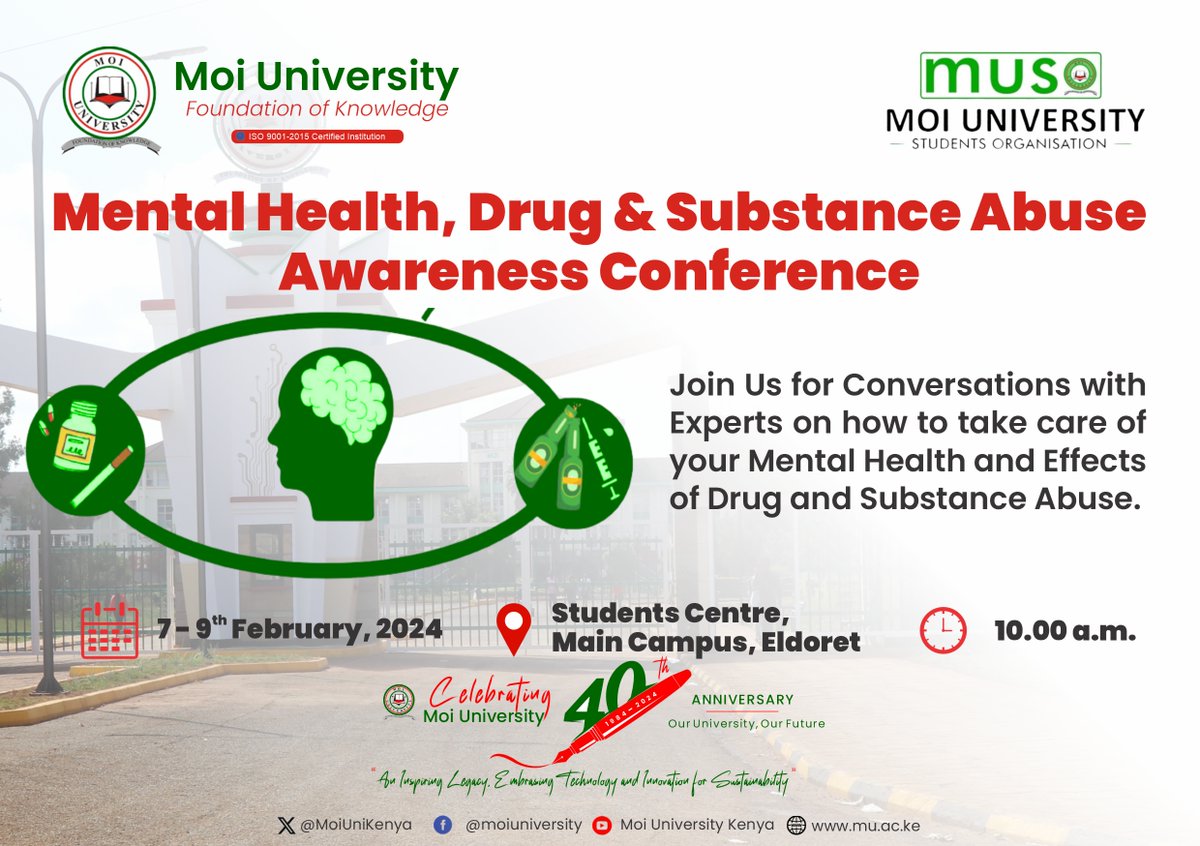 Ongoing... Mental Health, Drug and Substance Abuse Conference. The Conference serves as a significant platform for raising awareness, sharing knowledge, and fostering discussions on prevention and treatment strategies.