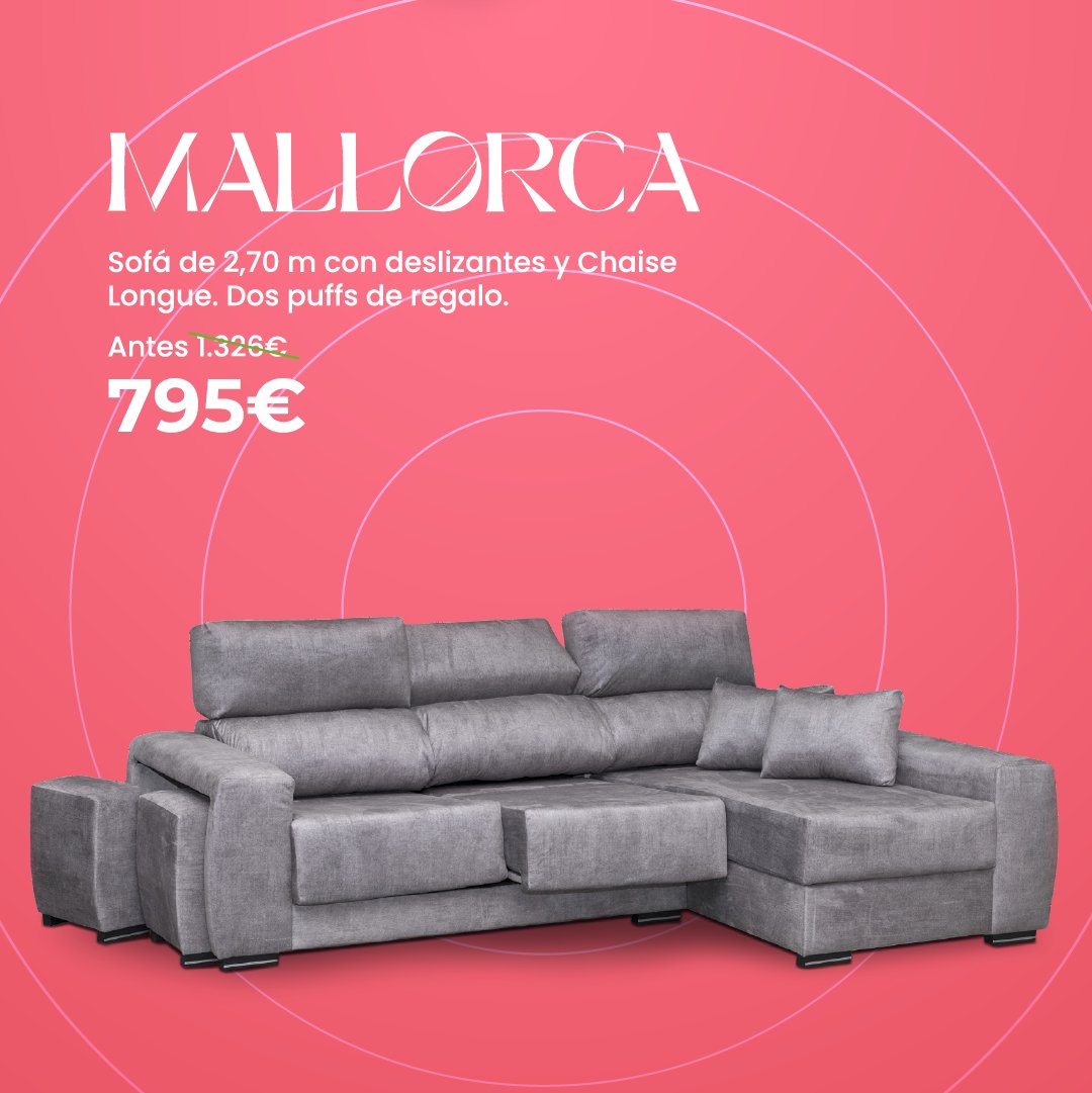 OKSofas_es's tweet image. Modelo MALLORCA, sofá de 270cm con deslizantes y Chaise Longue. Dos puffs en el brazo de regalo.

¡¡ Por tan solo 795€ !!

¡Aprovéchate de estas rebajas!
tu tienda más cercana aquí oksofas.es/buscador-de-ti…

#EstoyOK #OkSofás #OkOfertas #promoción #ofertas #oferta #rebajas