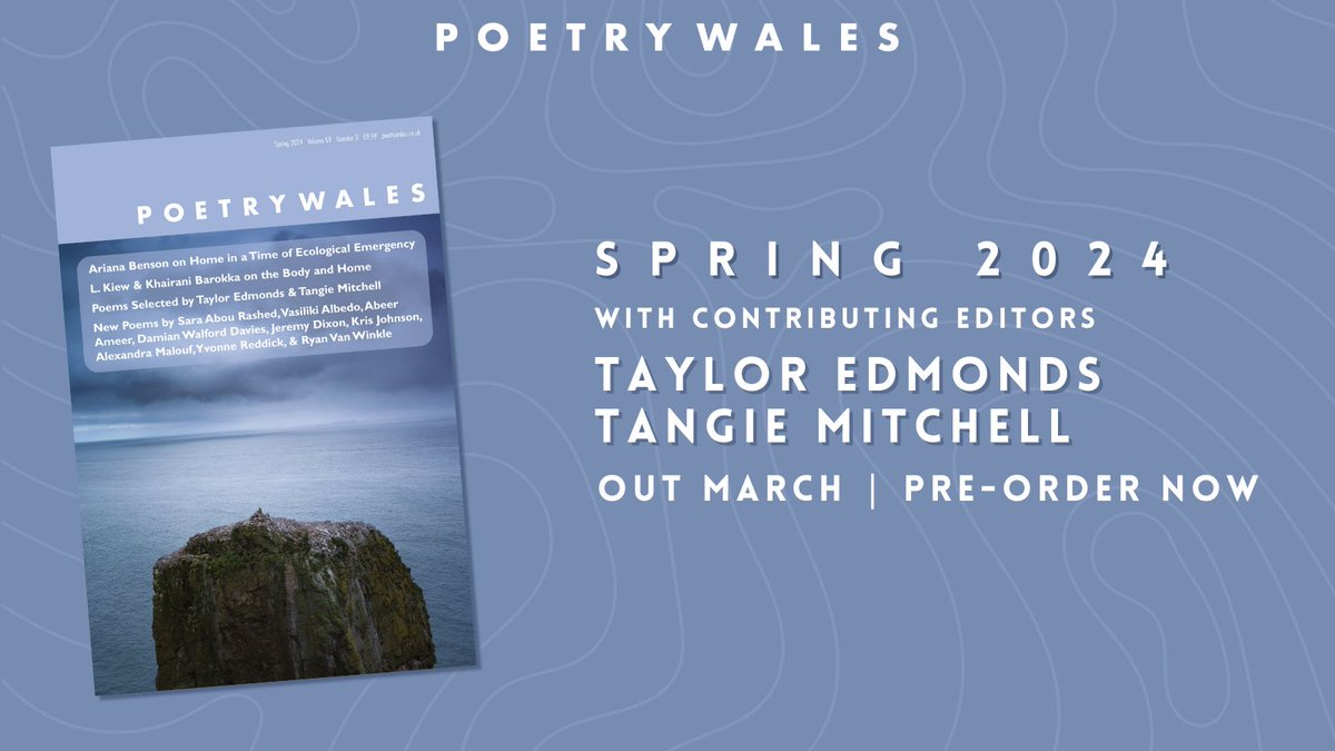 Exciting news! Our Spring issue is now available to pre-order, and to get you excited for it we're introducing you to our two Contributing Editors, @tangelina_jolie and @tayloredmonds over on our website this morning poetrywales.co.uk/introducing-th…