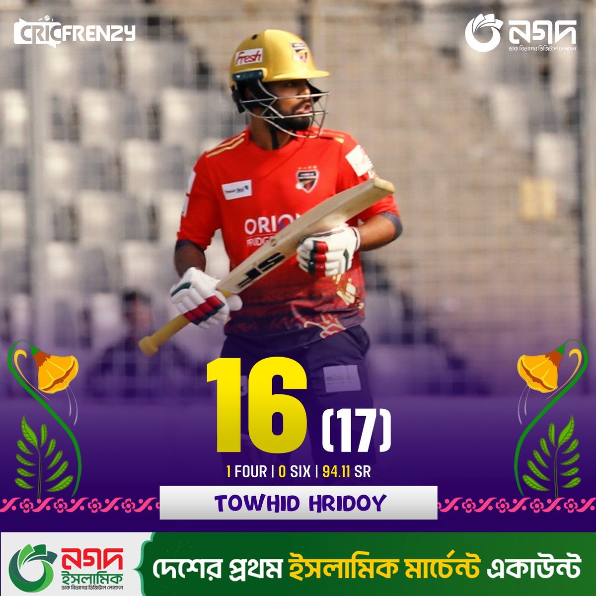 Cricfrenzylive's tweet photo. ১৬ রানেই ফিরলেন হৃদয়
#BPL #BPL2024 #CVvKT https://t.co/MKWkpei9iS