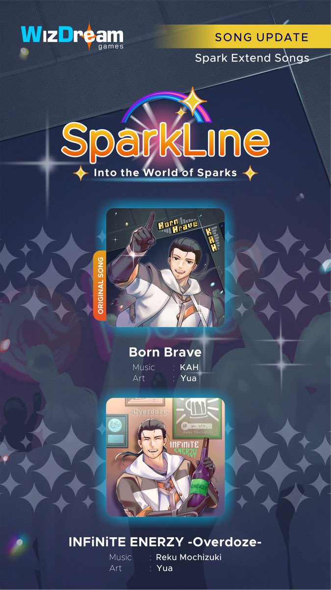 RekuMczk's tweet image. 【 告知 / Notice 】

WizDream Games様の音楽ゲーム『SparkLine』の次回アップデートにて、代表作「INFiNiTE ENERZY -Overdoze-」が遊べるようになります！

素敵なアートワークはYuaさん (@nkyuann) です！🥂

SparkLineでも𝑼𝒏𝒍𝒆𝒂𝒔𝒉 𝒕𝒉𝒆 𝑬𝑵𝑬𝑹𝒁𝒀…₍₍🔋⁾⁾

#SparkLine