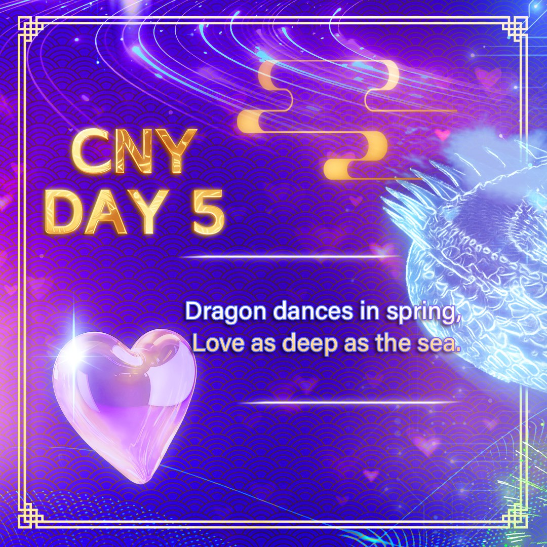 CNY Day 5 🐲
Dragon dances in spring, Love as deep as the sea.

Discord: discord.gg/fintoken
Wallet Download: fintoken.pro

#USDT #Celebrate #FINTOKEN #CNY2024