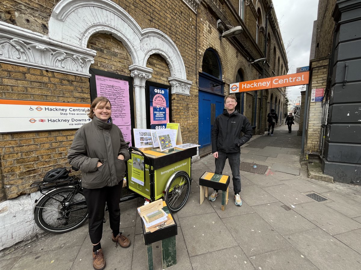 Our friendly team will be outside Hackney Central station next to Oslo today from 3pm-6pm.

Come and say 👋  and share your thoughts about what you'd like to see included in the new designs for Amhurst Road.

Details ▶️ orlo.uk/QfhY4