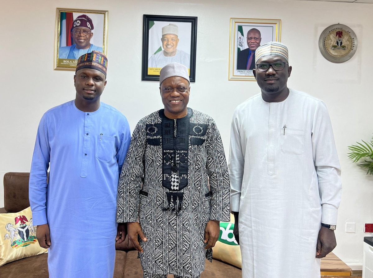 TheREANigeria's tweet photo. #PartnersinPower: Yesterday, the 7th of February, 2024 Engr. @modisalihijo, REA MD\CEO alongside Engr. @BarkaSajou, the Executive Director, Technical Services at the REA were received by the Statistician General of the Federation and the CEO of @NBS_Nigeria, Semiu Adeyemi Adeniran where the trio explored opportunities for collaboration on electrification planning, and critical sub-national engagements for project impact assessment and delivery.