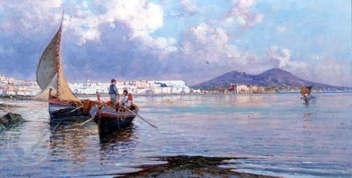 🎨 Naples, from Mergellina - Giuseppe Carelli