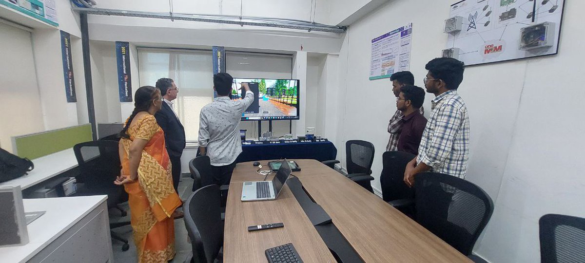 LivingLabHyd's tweet photo. NII prof.Emmanuel Planas,Deputy-Director,Global Liaison Office had visited IIITH!Ms.Anuradha and Mr.Vaibhav explained about smart city living lab! #Smartcitylivinglab # IIIT Hyderabad # scrc https://t.co/dfI3phyXsP