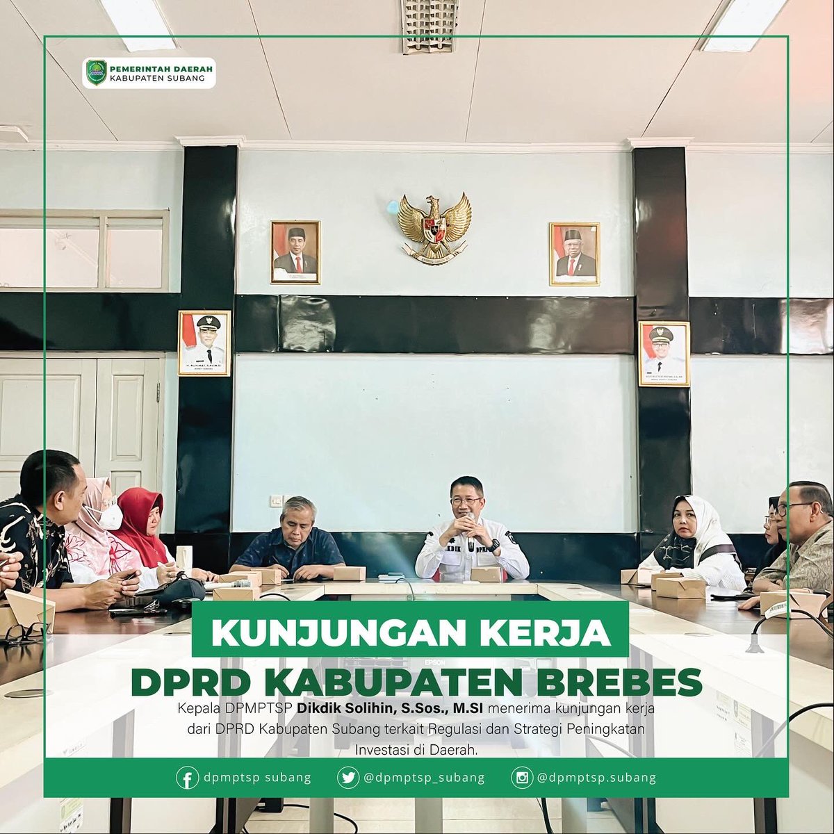 Dpmptsp_Subang's tweet photo. Pada hari Rabu, 7 Februari  2024 DPMPTSP Kabupaten Subang menerima kunjungan kerja DPRD Kabupaten Brebes. https://t.co/BM1Y6sw7LQ