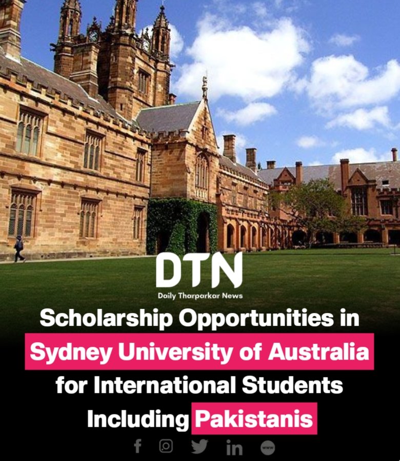 DailyTharparkar's tweet photo. Scholarship Opportunities in Sydney University of Australia.

Apply Now: https://t.co/PuDuJDTh2y https://t.co/pKLNTja2GW