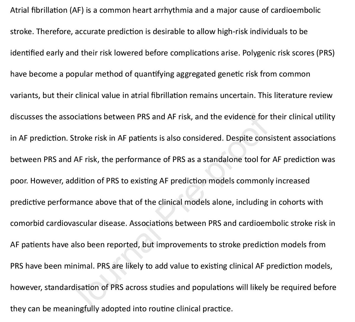Polygenic risk scores in atrial fibrillation: associations and clinical utility in disease prediction heartrhythmjournal.com/article/S1547-… Well done Joel Gibson (who recently joined the @PGSCatalog team) & @jhfrudd!