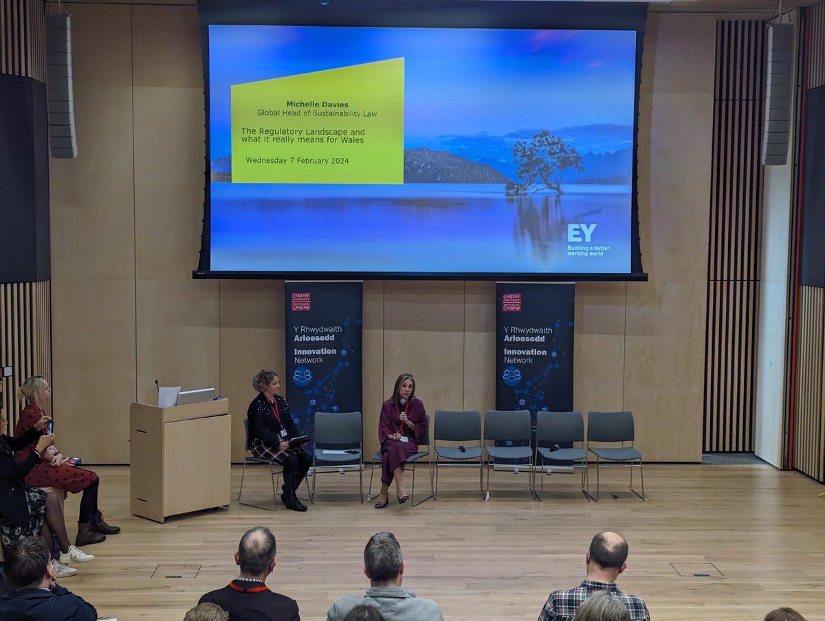 Hearing <a href="/MichelleTDavies/">Michelle Davies</a>, Global Head of Sustainability Law for <a href="/EYnews/">EY</a> being interviewed by Professor  <a href="/JoPatterson74/">Jo Patterson</a> of <a href="/CUNetZero/">Net Zero Innovation Institute</a>. Discussing all things sustainability, accounting for regulation, legislation and the risk of green washing over real action   <a href="/CU_Innovation/">Innovation + Impact / Arloesedd + Effaith</a> #cuin