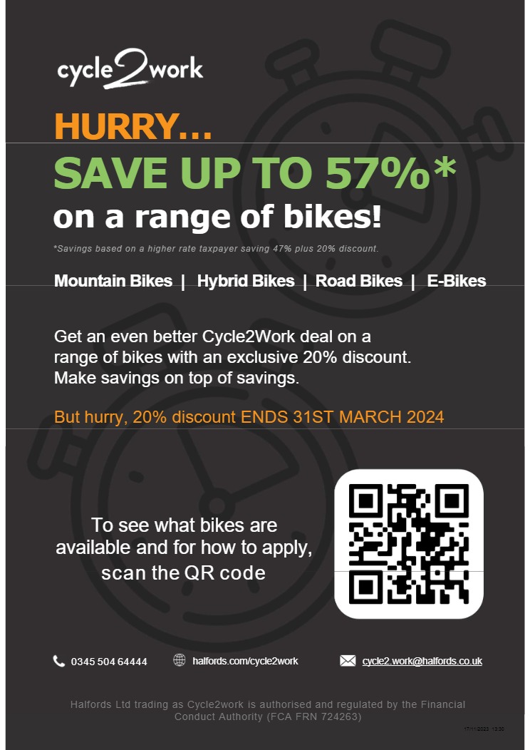 If you ever thought about getting a bicycle under the @UofG's Cycle to Work scheme, now is the time! Additional discount from our supplier Halfords, via Edenred. gla.ac.uk/myglasgow/staf…