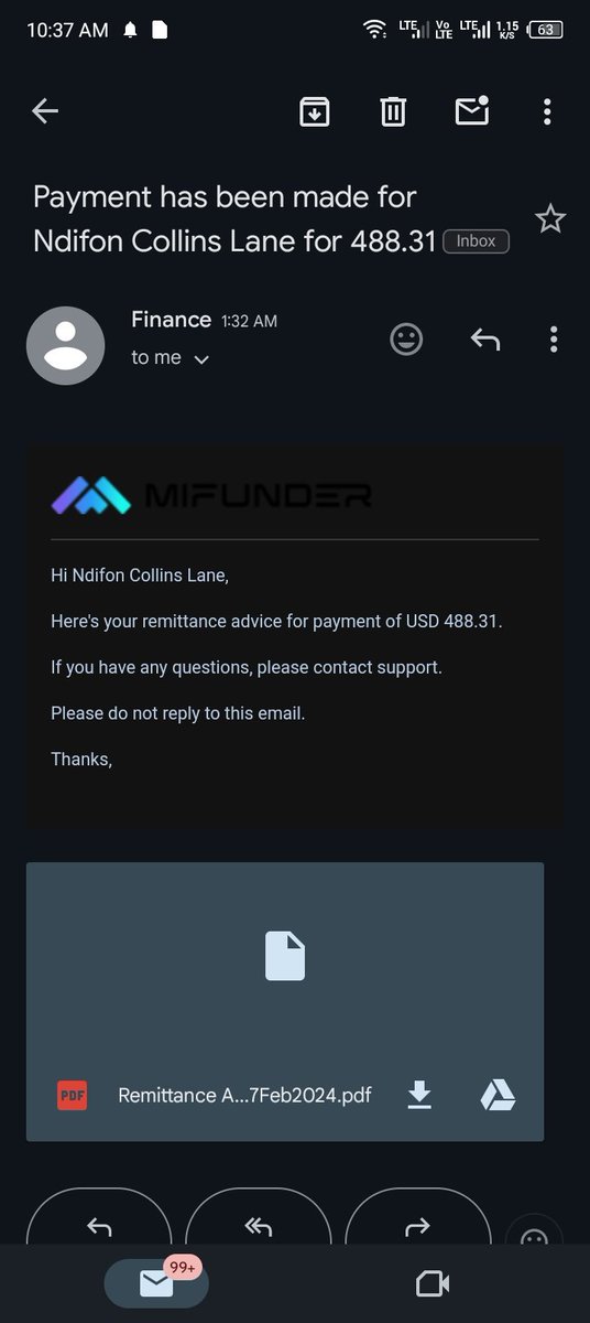 Received my first payout from @mifunder_com many more to come 🍻