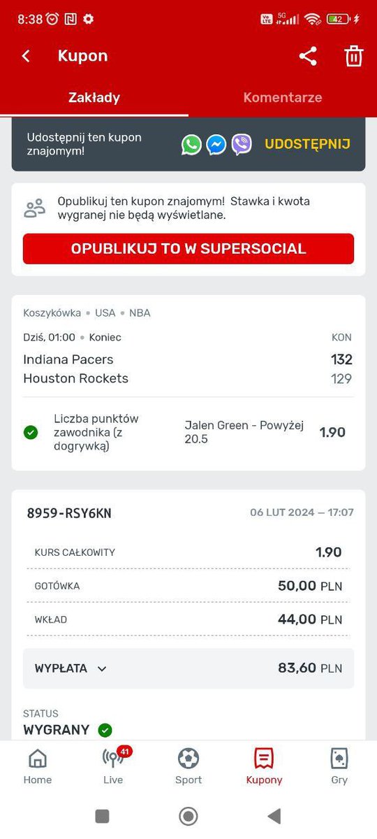 Typujzhasbulla's tweet photo. Wesz��o 💸💸 💸💸
Zapraszam po darmowe typy ➡️ https://t.co/QTFTMn7KZK 18+ #bettingpicks #bettingexpert #nba #TypDnia #wygrywaj #typujemy #graj #efortuna #sts #superbet #betfan #betclic #betters #sts #betyjemy #game #bukmacherzy #kasyno #GamblingX #polishboy #polishgirls #sportowy https://t.co/1Agh8Rhhvh