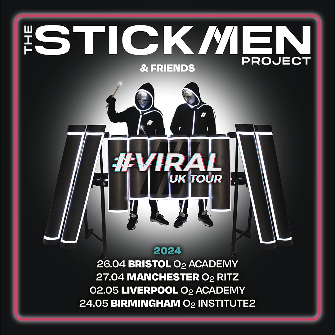 DJ and drummer duo @TheStickmenProj are embarking on their first UK headline tour, ‘#VIRAL'. 🗓️ Fri 26 Apr @O2AcademyBris 🗓️ Sat 27 Apr @O2RitzManc 🗓️ Thu 2 May @O2AcademyLpool 🗓️ Fri 24 May @O2InstituteBham 🎟️ Find tickets 👉 amg-venues.com/bEK550QyHZy