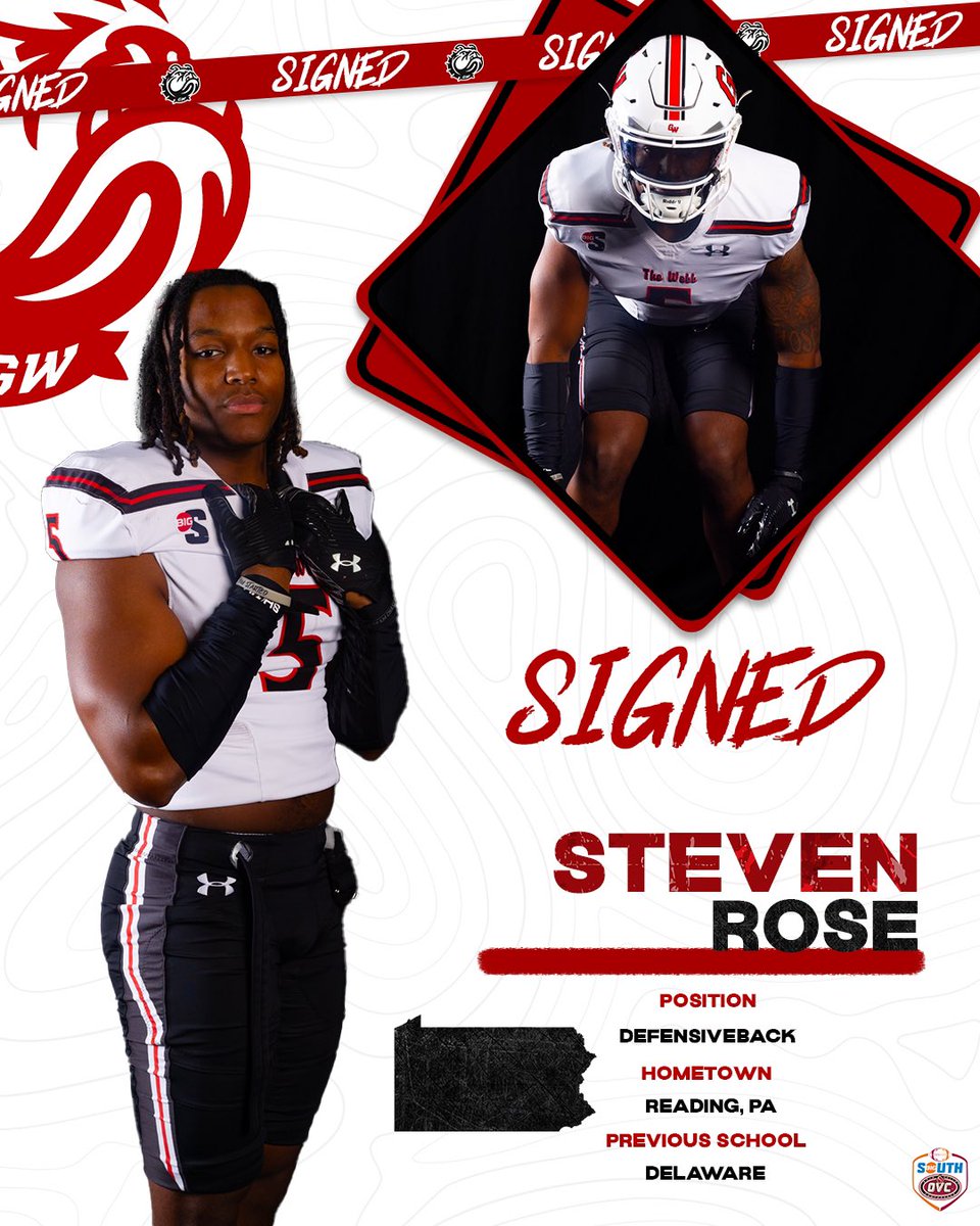 GWUFootball's tweet photo. Welcome to the Runninโ Dawgsโผ๏ธ
๐ค Steven Rose
๐ฑ @StevenRoseJr5
๐ DB
๐ Reading, PA โก๏ธ Boiling Springs, NC
#SkoDawgs | #NoFlinchDawgs https://t.co/AArtkJYH1x