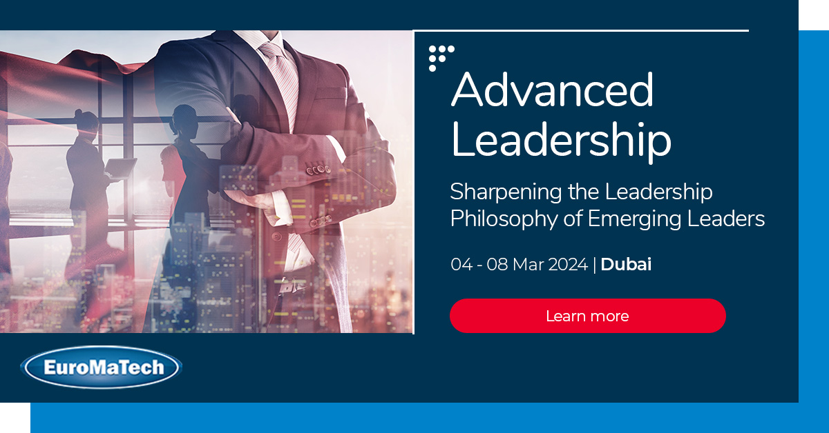 Advanced Leadership
Sharpening the Leadership Philosophy of Emerging Leaders

Enroll now!
euromatech.com/seminars/advan…

#euromatech #training #traininganddevelopment #trainingcourse #advancedleadership #leadership #emergingleaders #leadershipphilosophy