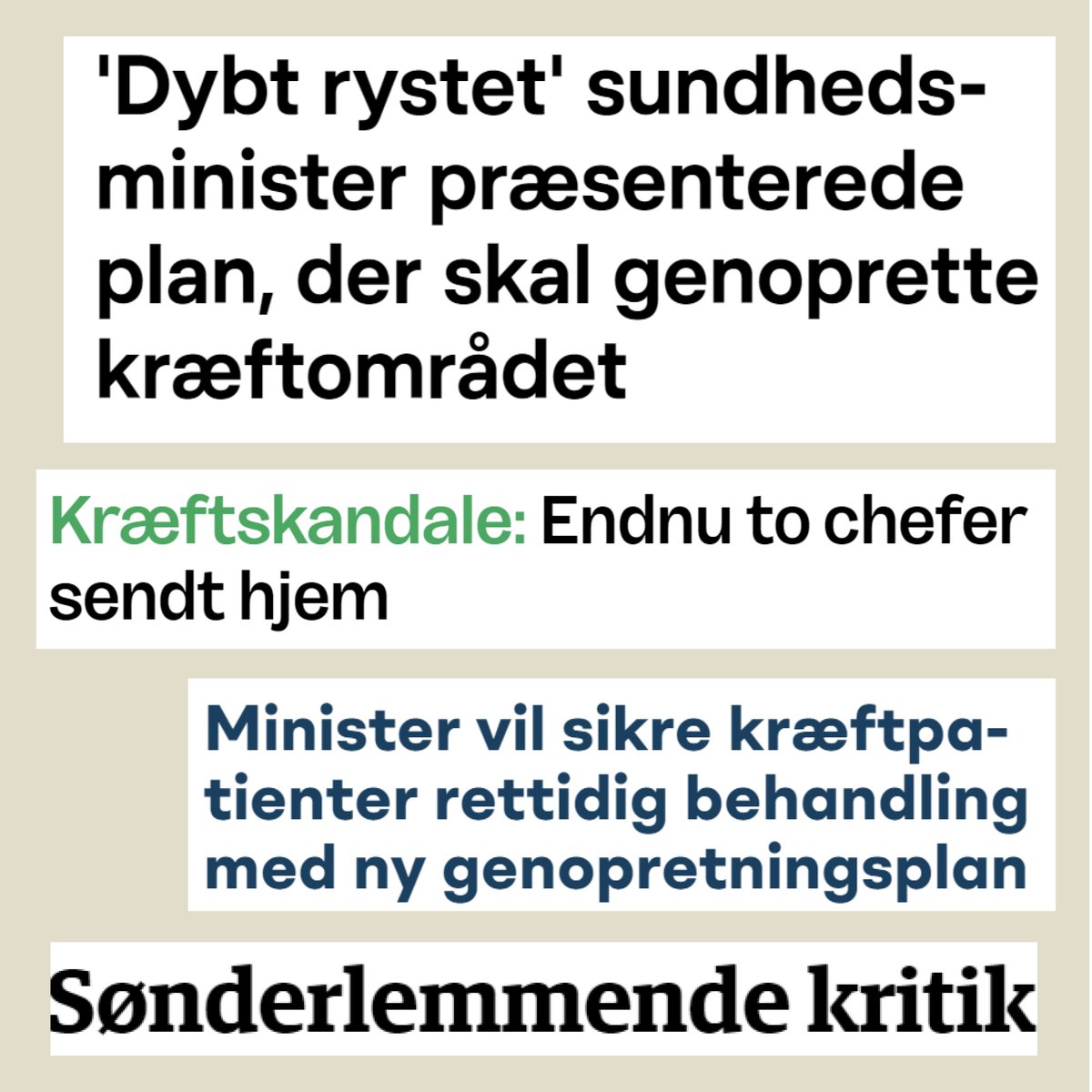 300 kræftpatienter ventede unødigt længe. Det førte til fyringer og en politisk  genopretningsplan. 27.991 børn og unge med psykisk sygdom har i følge Politiken ventet for længe på udredning de sidste tre år. #sundpol

Er der forskel?

rb.gy/eimn16