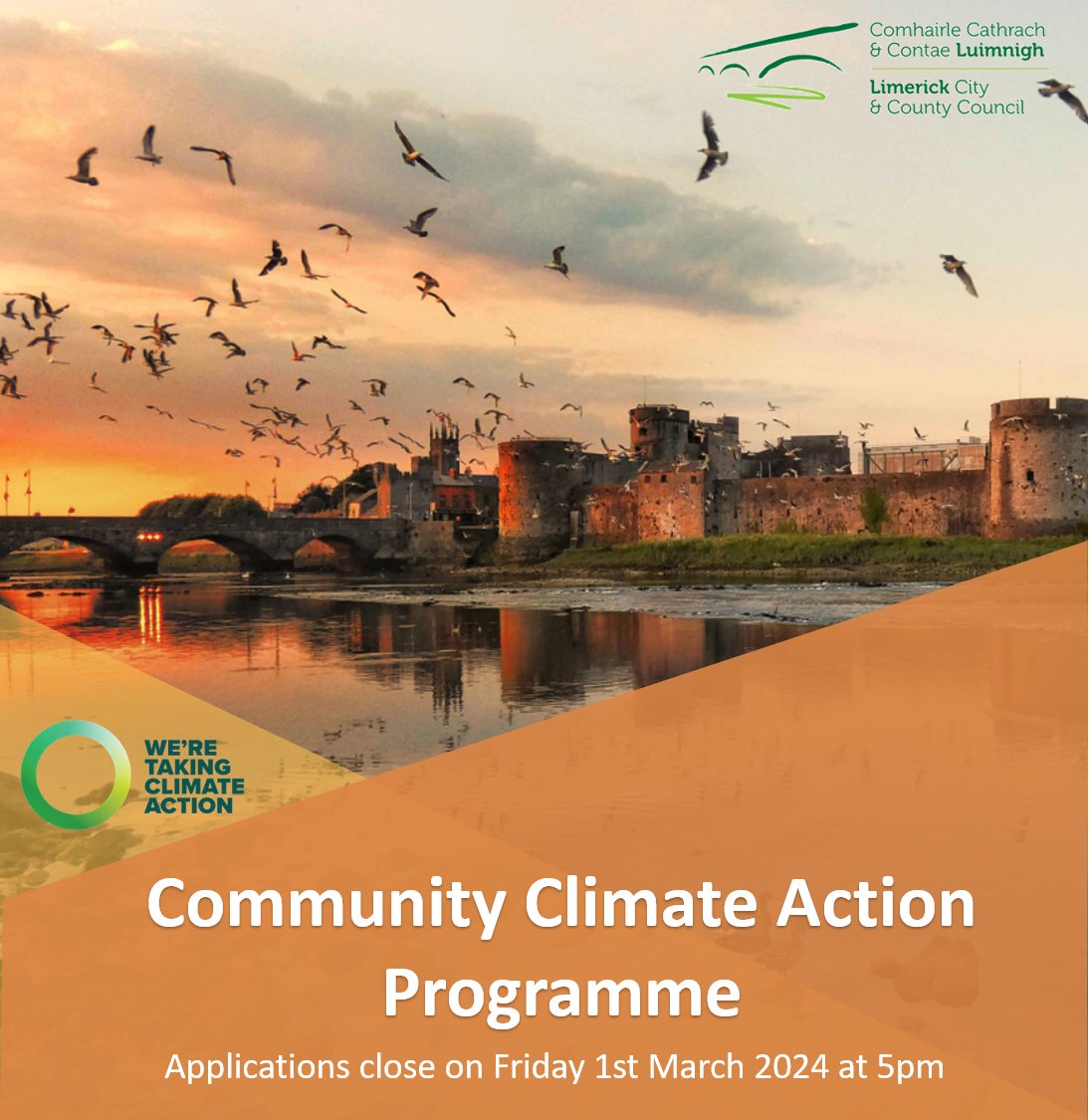 Just a little over 3 weeks remain to apply for Limerick City and County Council #CommunityClimateActionProgramme (CCAP). More Information, Briefing Documents and applications can be found at mypoint.limerick.ie/en/applications To speak with me please email communityclimatefund@limerick.ie