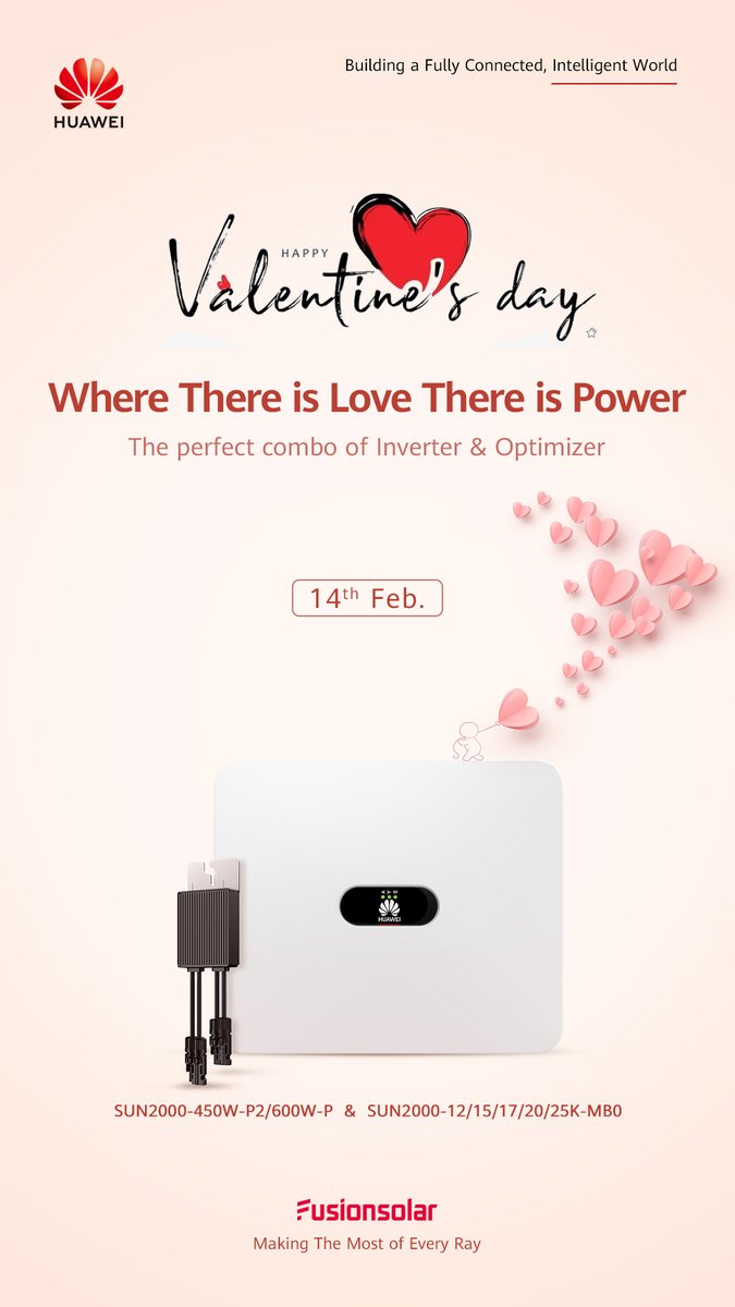 HuaweiSolar's tweet image. Share the love and power with a perfect combination of #inverter + #optimizer .
#Huawei #FusionSolar