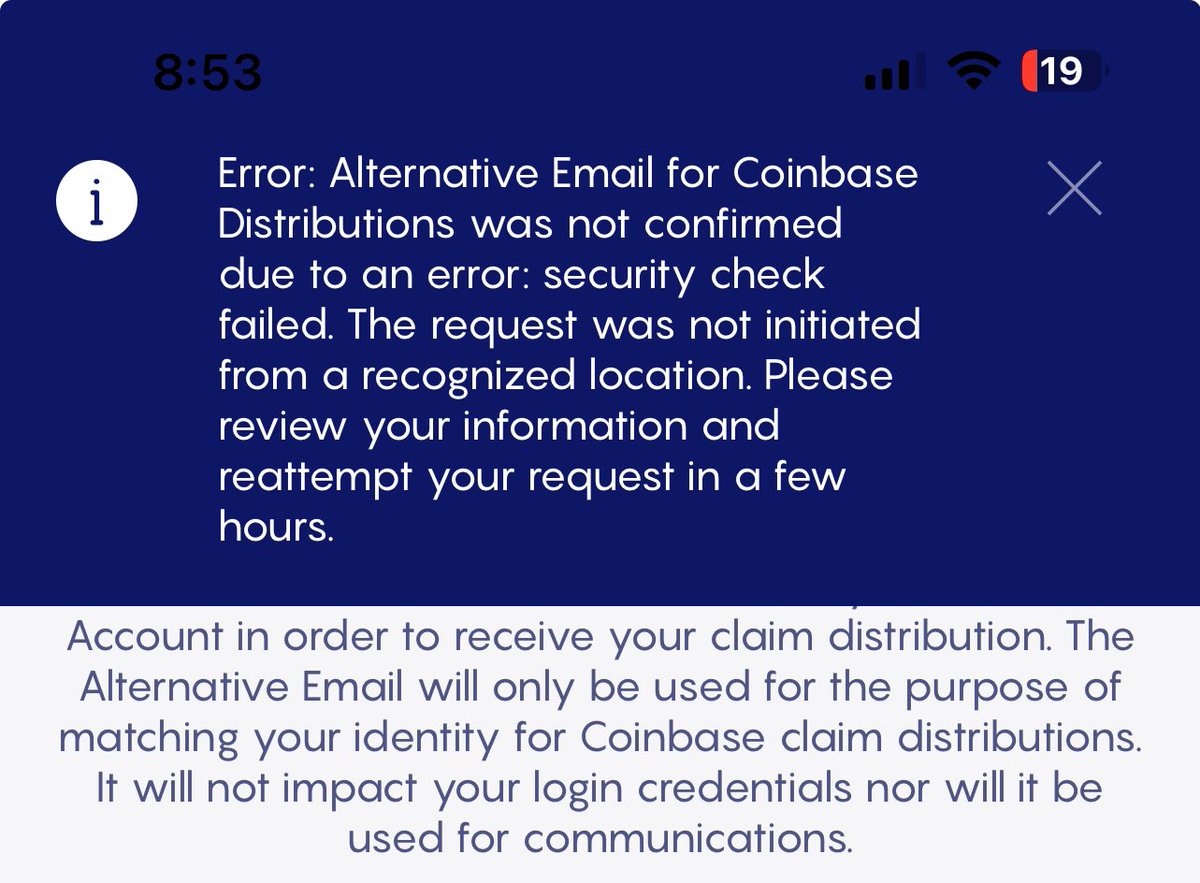 petesp8's tweet photo. @IonicDigitalX I confirmed my alternative email but when I go back into the app it says this. What do I do @IonicDigitalX  #celsius? https://t.co/U8viZWRgBa