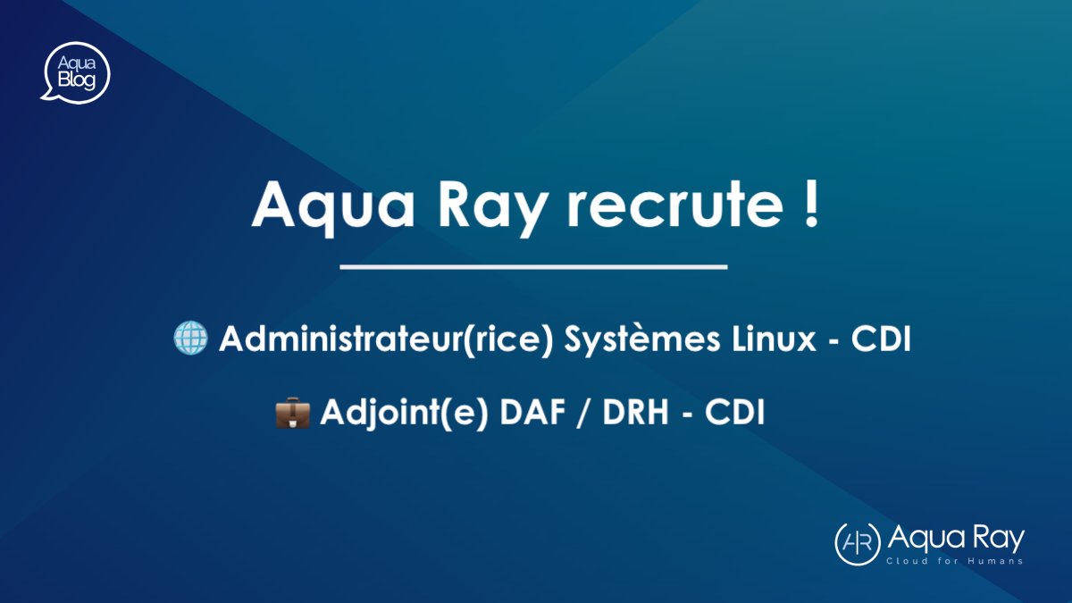 aquaray_fr's tweet photo. 📢 Aqua Ray recrute

🌐 Administrateur(rice) Systèmes Linux - #DevOps expérimenté(e) - CDI
👉 https://t.co/Jq3uDnJbkA

💼 Adjoint(e) à la Directrice Administrative et Financière / Directrice RH - CDI
👉 https://t.co/LBKSsIQ7kT

🚀 Rejoignez l’équipe !
#TechJobs https://t.co/1EsV2QFpaY