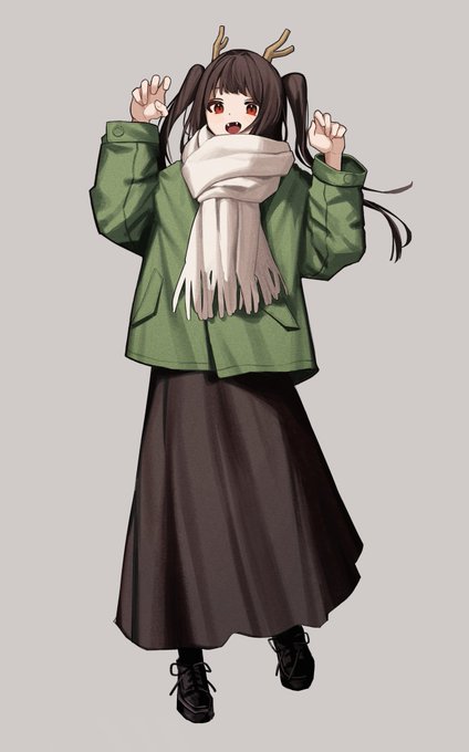 「green coat scarf」 illustration images(Latest)