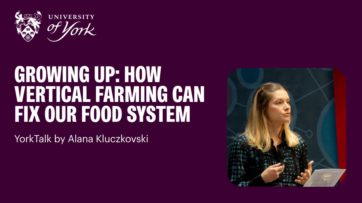 Watch @AlanaKlucz's #YorkTalks video exploring the transformative power of vertical farming. It’s not science fiction: it's a research mission to redefine the future of agriculture: youtube.com/watch?v=2qrB8R… #verticalfarm #urbanfarm #GrowItYork #FoodSystems