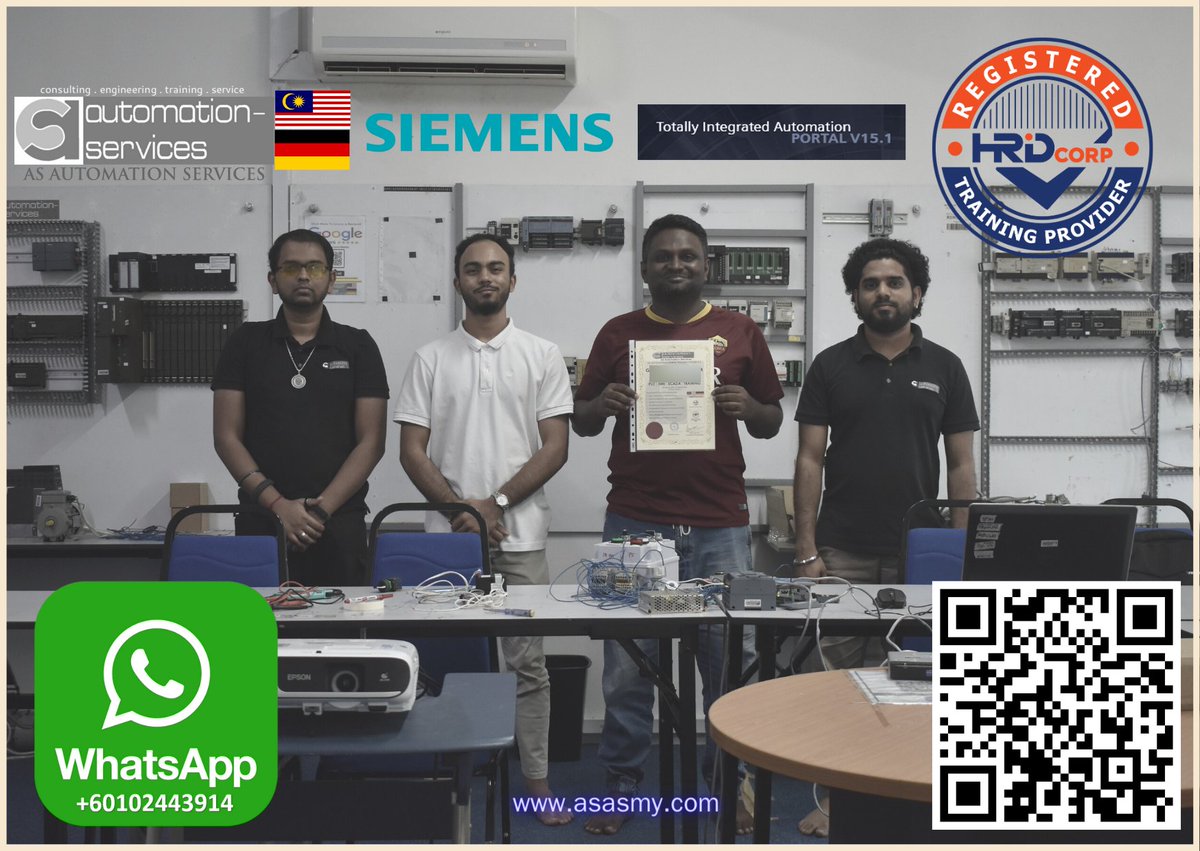 AutomationMy's tweet photo. #Siemens #TIAPortal V15.1 Software with #S71200, #KTP400 Hardware andΒ #VFDDriveControl and #WinCCRuntime , #HMI & #SCADA , Basic to Advance , #Malaysia. #asasmy #johor #Malaysia #skudai #engineering #industrialautomation #omron #mitsubishi #beckhoff :-https://t.co/tD3emNyDlo https://t.co/jX07L63FK1