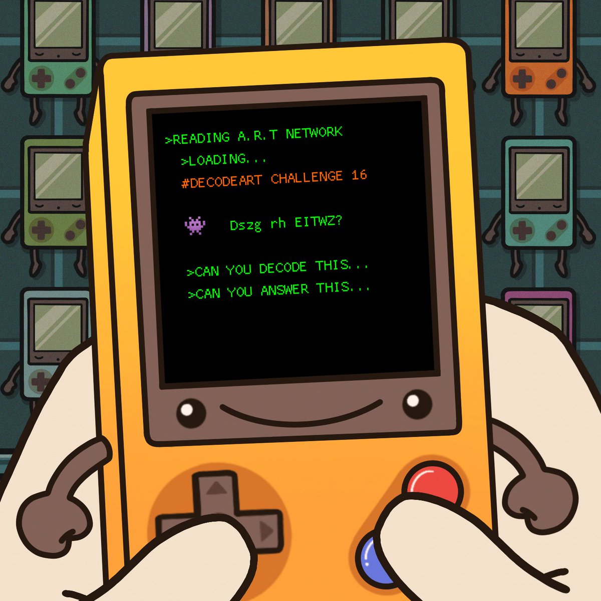 artbotsNFT's tweet photo. GM Artbots!
Here's #DecodeART Challenge 16 β‘οΈ
Only join if you want a chance at PRESALE access π
Send your answers on Discord #cipher-forum π
https://t.co/yPb0hC52xr
#ARTAwakens https://t.co/uvmZOKuAsN