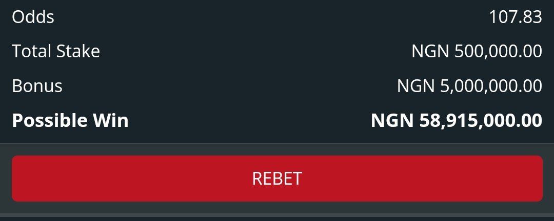 Visualizzazione del bonus Rebet