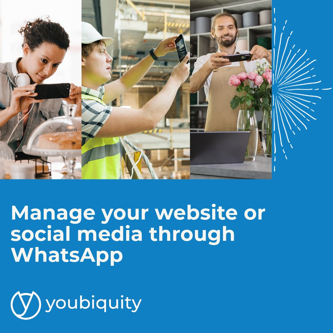 📲 Manage your website or social media through WhatsApp! To help you manage your website and social media faster and easier, we offer website and social media management via WhatsApp. Free up time wasted managing emails and uploading documents to complicated online systems.