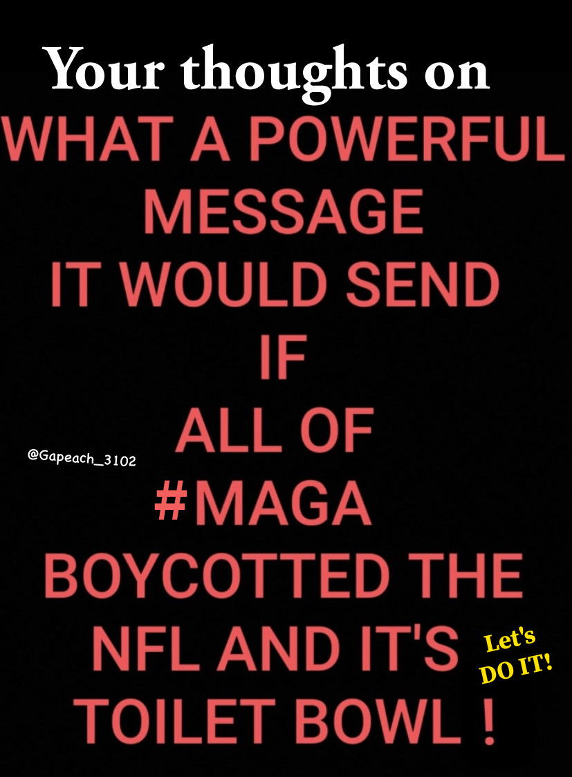 Who would be willing to stand in solidarity against the injustice by these people❓Giving up this football🏈game to make a point❓ Not many I bet, people wouldn't want to miss the wOkE halftime show🫣😡