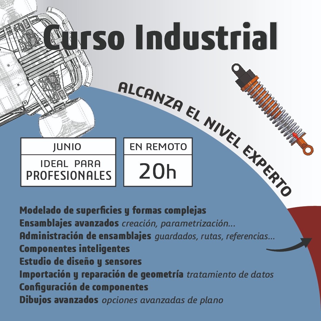 Esta es la clave para que pases de 0 a 100 en tus #conocimientos de #SOLIDWORKS antes de que sea verano. 

1- Curso básico
2- Curso avanzado
3- Curso industrial

+Info, temario, fechas y más 👉lnkd.in/djp9pvtY

Con licencia, certificaciones y seguimiento.
