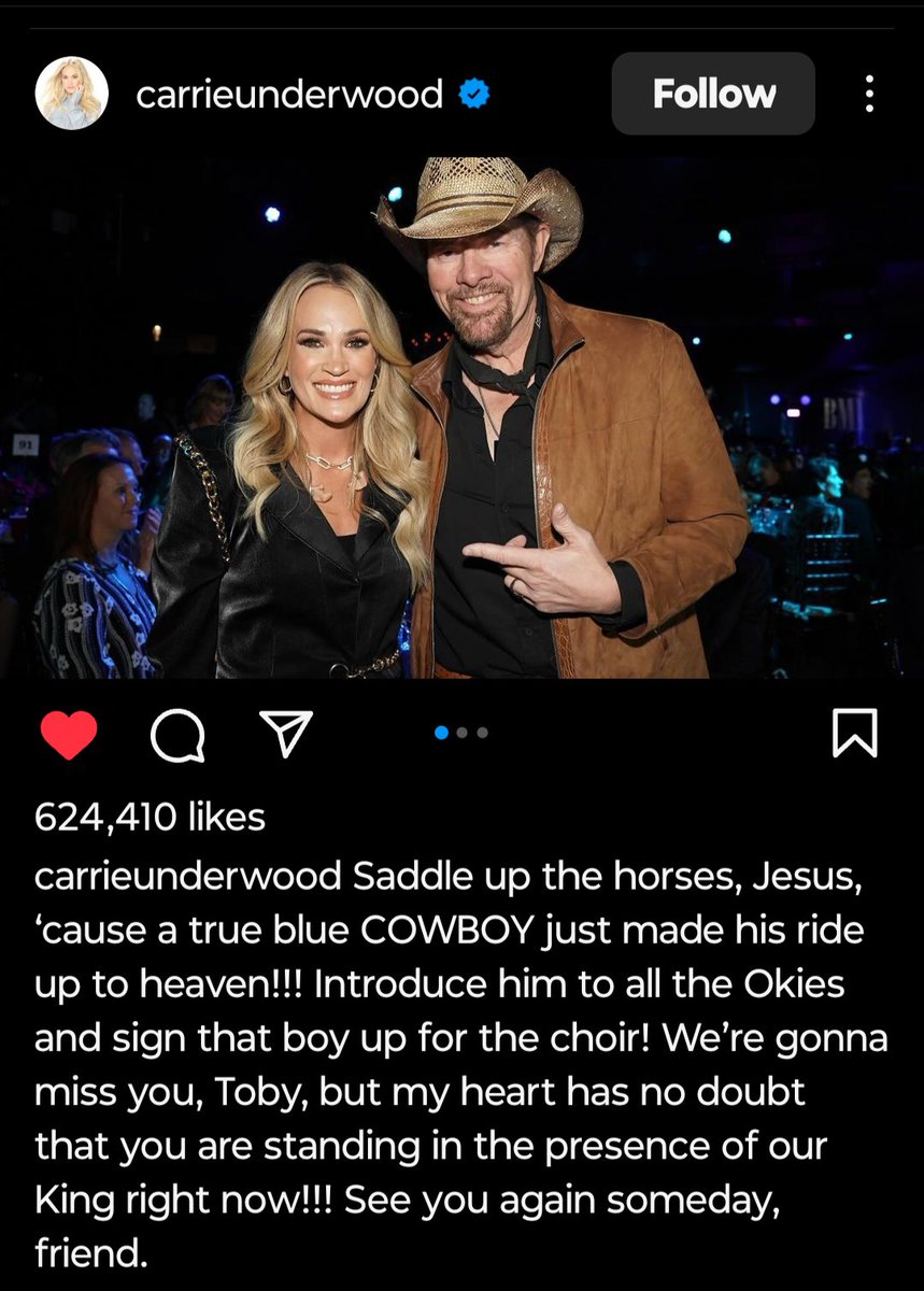 😭😭😥😥 #RIPTobyKeith  Carrie said it perfect!!!