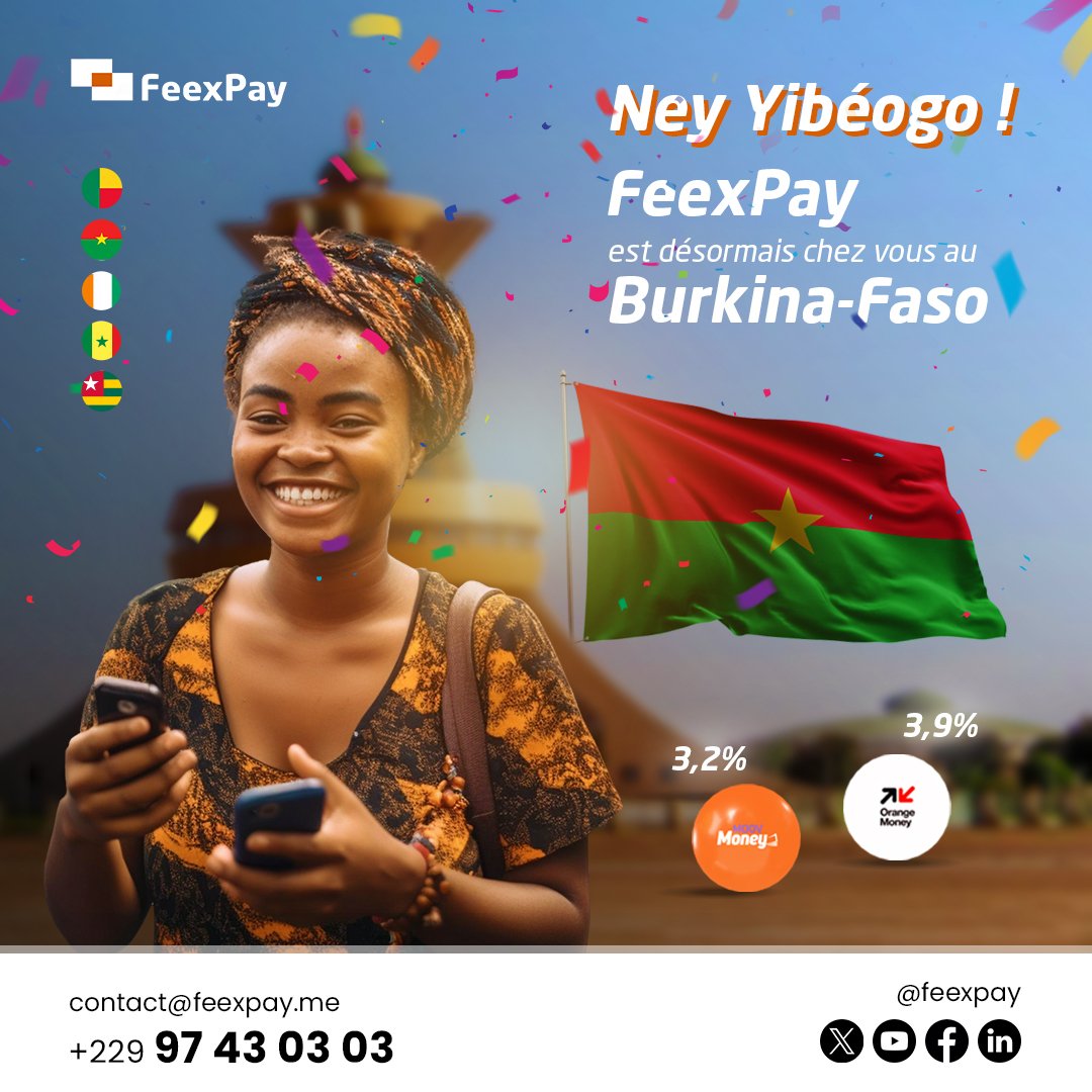 FeexPay's tweet photo. FeexPay désormais chez vous, offrant la simplicité, la rapidité et la sécurité auxquelles vous êtes habitués directement dans votre pays.

N'hésitez plus, c'est le moment idéal pour bénéficier de tous les avantages de FeexPay.

#FeexPay #agregateurpaiement #fintech https://t.co/XnMOfW56wI