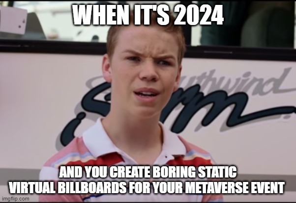 Hey #metaverse creators! 🌈 Ready for a virtual makeover? 🚀 Swap those static, boring billboards at your events for interactive ones – moderated in real-time, no coding hassle! Let's make our digital world a lively playground! dowow.tv ✨ #virtualevent