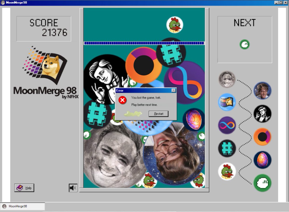 HerbsICP's tweet image. This is the best score that I&apos;ve gotten in #MoonMerge98 so far! @windoge_98

$EXE #Windoge #MoonMerge #EXE #ICP