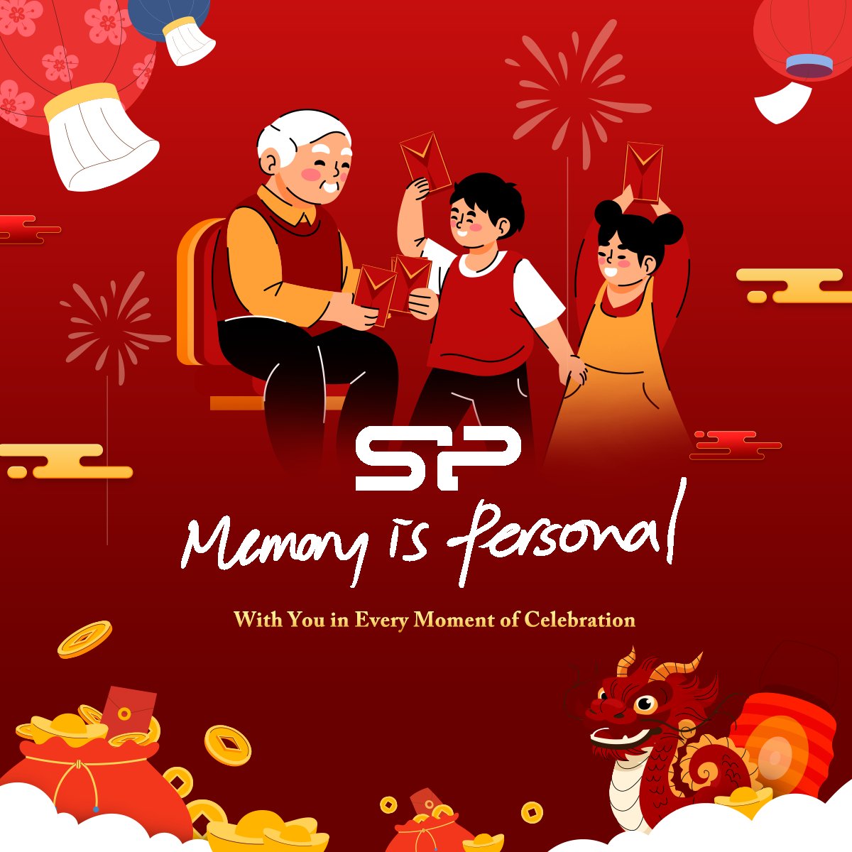 🏮The beautiful moment is an eternal light in our hearts🏮 🐉Happy New Year! Let's create warm moments of Lunar New Year reunions together. SP accompanies you in the joyful moments, welcoming the arrival of 2024! 🎊 #Memory_is_Personal #SiliconPower #HappyLunarNewYear