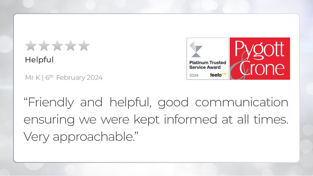 A fantastic 5 star review for our incredible Spalding team 👏⭐️

Begin your property journey with us at pygott-crone.com &amp; benefit from our Feefo Platinum Trusted Service! ✅ 🔴

Book your FREE valuation here 👉 pygotts.uk/move